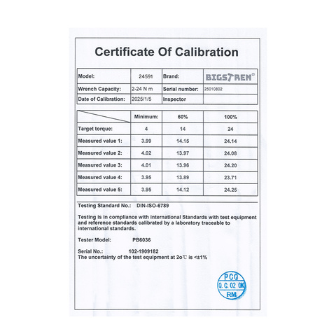 Drehmomentschlüssel 1/4 2-24Nm Bigstring 24591