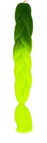 Tresses de cheveux synthétiques ombre vert/néonW10344