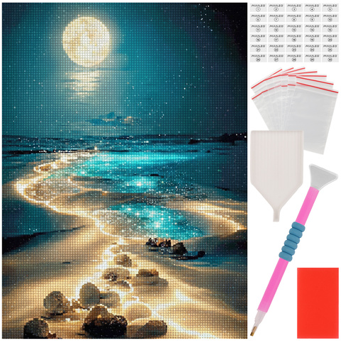 Broderie diamant « Plage » 40x30cm Maaleo 26769