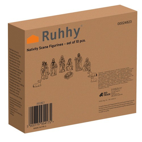 Weihnachtsfiguren für die Krippe - Set mit 10 Stück. Ruhhy