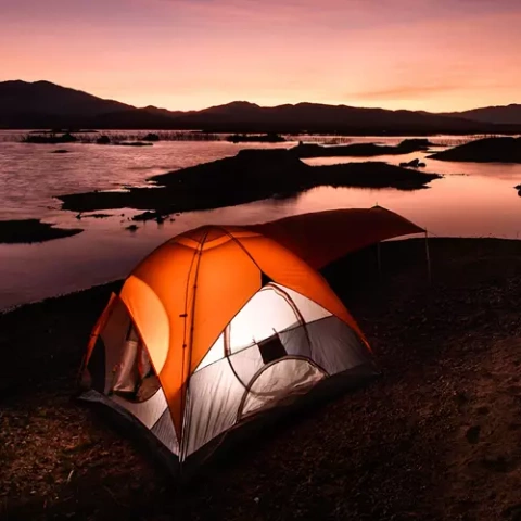 2in1 faltbare Touristenlampe – blau