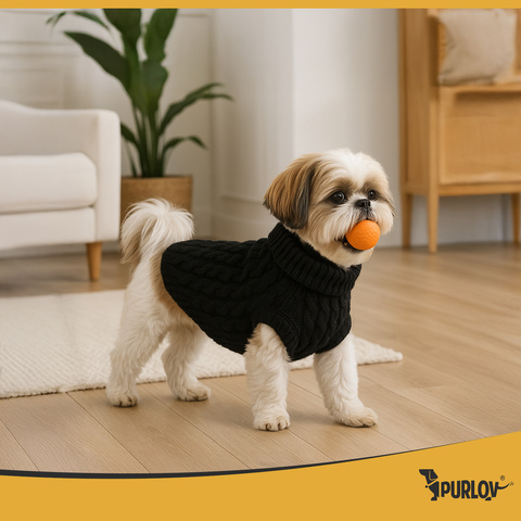 Hunde-/Katzenkleidung Größe L schwarz Purlov 26218