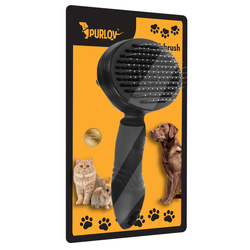 Self-cleaning fur brush