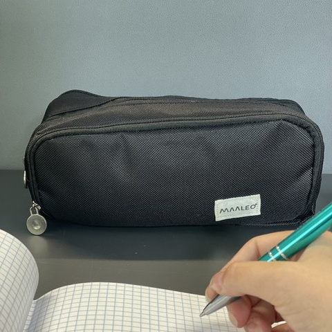 Triple foldable pencil case - black Maaleo 24476