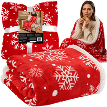 Couverture de Noël en flanelle 1,3 x 1,7 m Ruhhy 26611