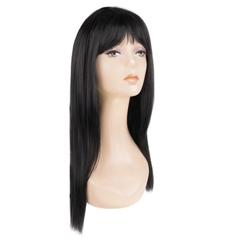 Long women's wig black P14833