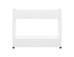 Mobile kitchen shelf on wheels, white