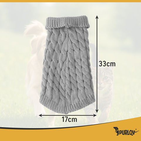 Vêtements pour chien/chat taille M gris Purlov 26217
