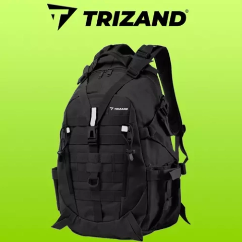 Trizand 20534 schwarzer Militär-/Wanderrucksack