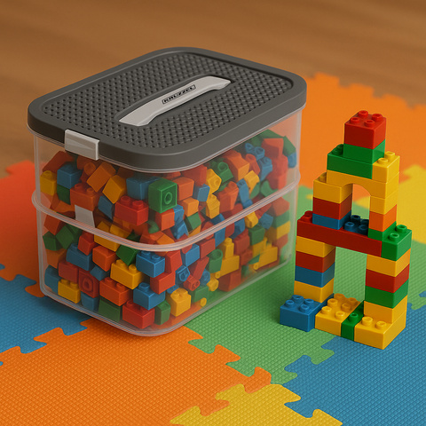 Pudełko na klocki- 2 poziomy Kruzzel 25756