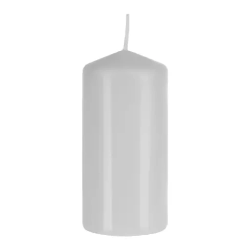 White cylinder candle - set of 8