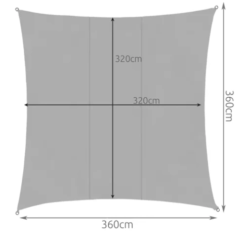 Voile d&#39;ombrage 3,6x3,6m Gardlov 23164