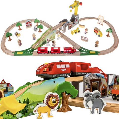 Wooden train track Kruzzel 22495