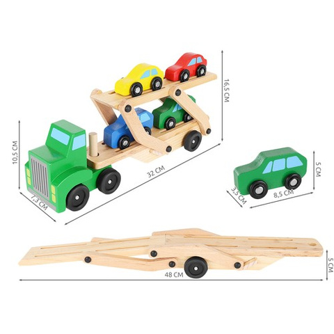 Camion en bois - dépanneuse + set de voitures 22698