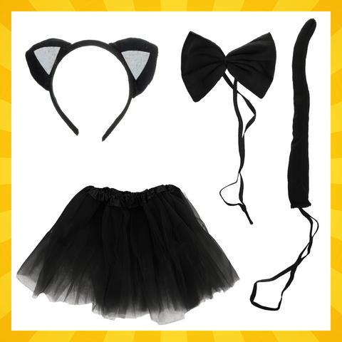 Kitten Costume - Black 4-Piece Kruzzel 26518