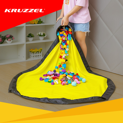 Корзина для игрушек/блоков с ковриком Kruzzel 19556