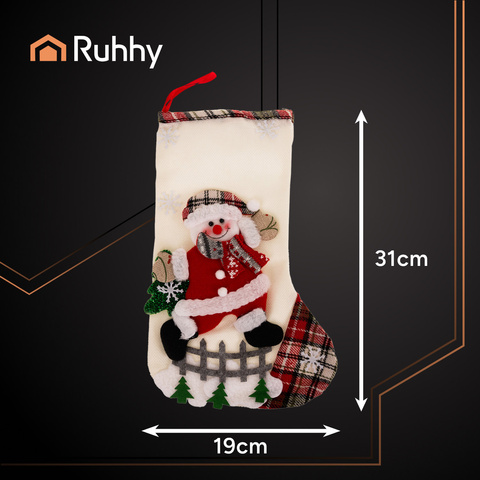 Chaussettes de Noël décoratives, lot de 4, Ruhhy 26467