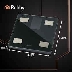LCD bathroom scale - analytical black Ruhhy 20675