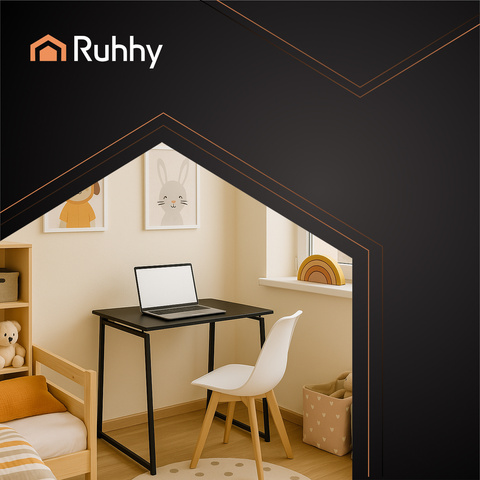 Bureau pliant en bois noir Ruhhy 26117