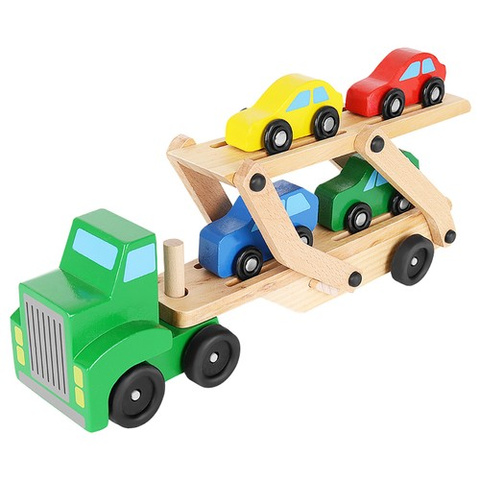 Camion en bois - dépanneuse + set de voitures 22698