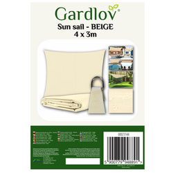 Sunshade sail 4x3m - beige Gardlov 23144