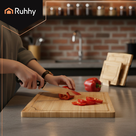 Bamboo cutting board - 3 pcs + Ruhhy stand