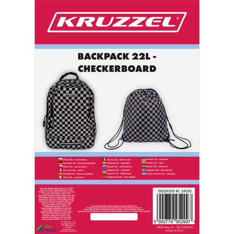 Sac à dos 22L - damier Kruzzel 24530