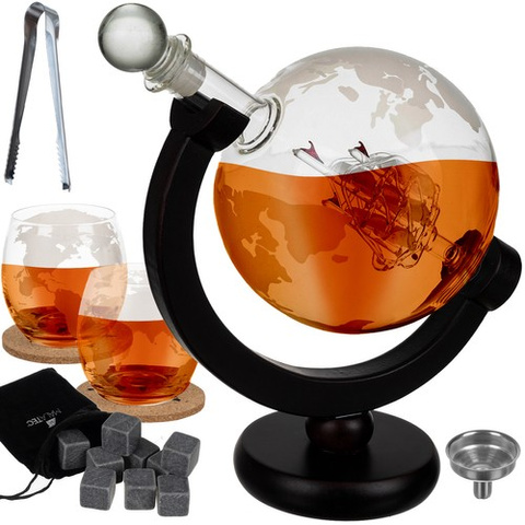 Decanter - globe - whiskey set Malatec 22553