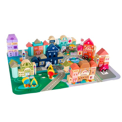 Wooden blocks 115 pcs - city 23519