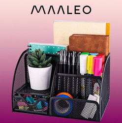 Desk organizer - 6 compartments - black
