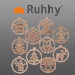 Wooden baubles - 10 pcs