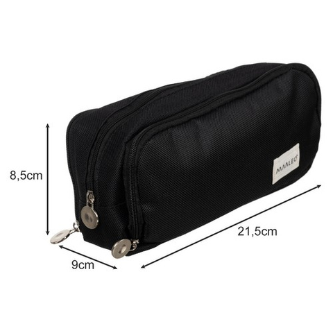 Triple foldable pencil case - black Maaleo 24476