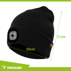 Winter hat with flashlight - black Trizand 22663