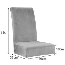 Chair cover - gray velvet Ruhhy 22979