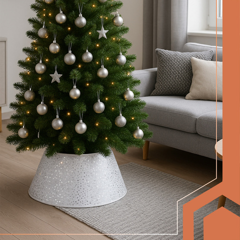 Weihnachtsbaumhülle 60x22cm silber Ruhhy 25361