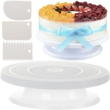 Rotating cake stand + 3 spatulas for decorating cakes