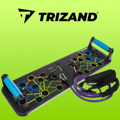 Push-up board/grip with ropes