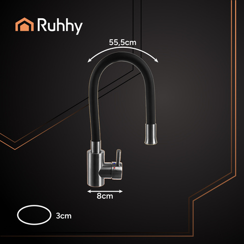 Кухонный смеситель с гибким изливом Ruhhy 26324