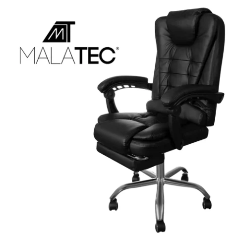 Chaise de bureau avec repose-pieds - noir Malatec 23286