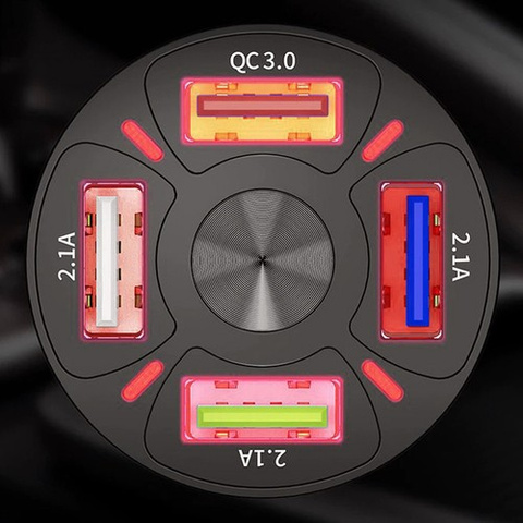 4x USB nabíječka do auta + Xtrobb 19907 kabel