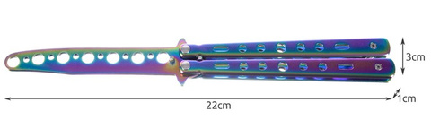 Butterfly Knife for Training - Rainbow