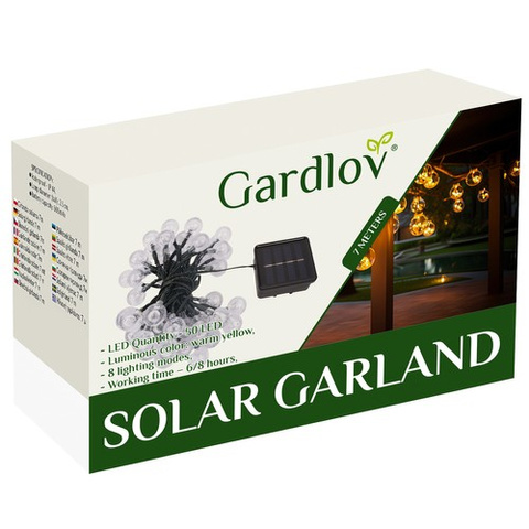 Guirlande solaire 7m IP65 Gardlov 24008