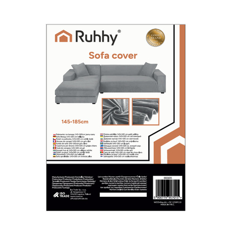 Ruhhy 26035 light gray sofa cover 145-185cm
