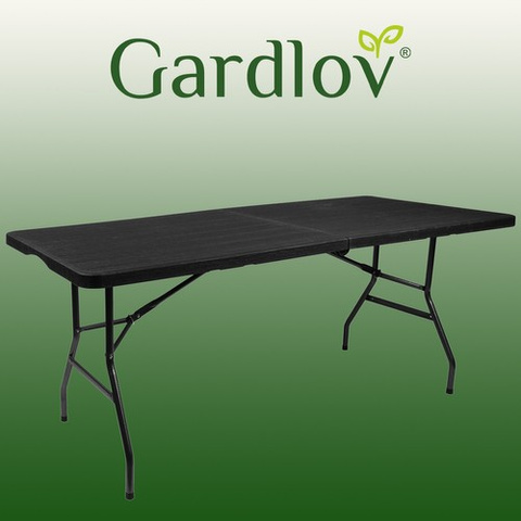 Table de jardin pliante, noire, 180 cm