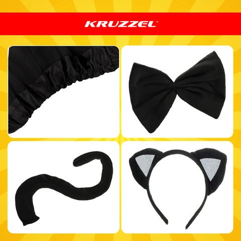 Костюм котёнка - чёрный, 4 предмета, Kruzzel 26518