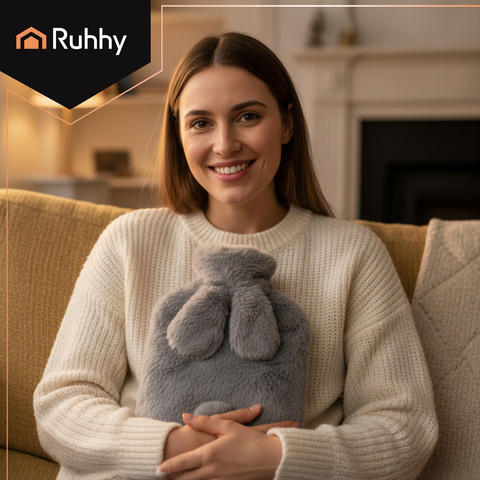 Rubber hot water bottle in a cover 1.8L Ruhhy 26383