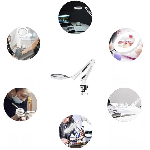 Cosmetic lamp with magnifying glass - white Izoxis 23894