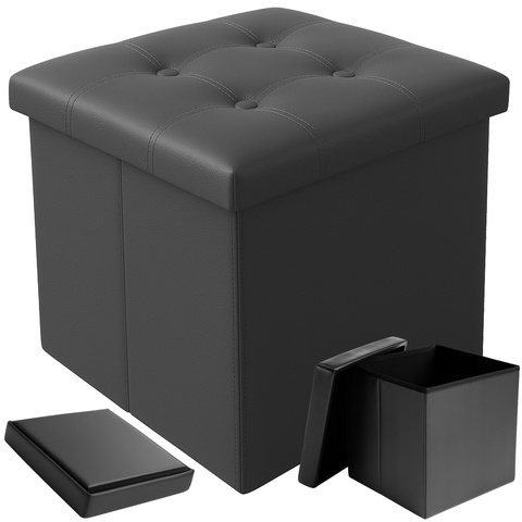 Pouf pliant gris Ruhhy 25780
