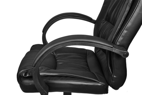 Chaise de bureau en éco-cuir - noir MALATEC