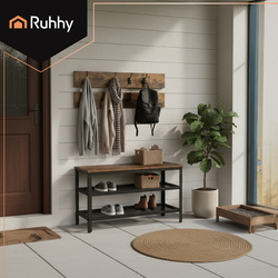 Étagère à chaussures avec cintre 73 cm Ruhhy 27037